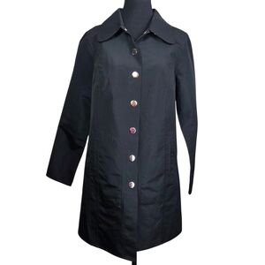 Elegant Black Women's Trench Coat Size Small